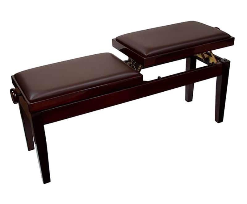 Piano Bench-duet Dual Adjustable Mahogany image 1