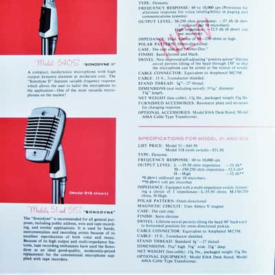Vintage 1960's Shure 51S dynamic Microphone mod LED light / lamp w cable 51 55 55S # 2 image 2