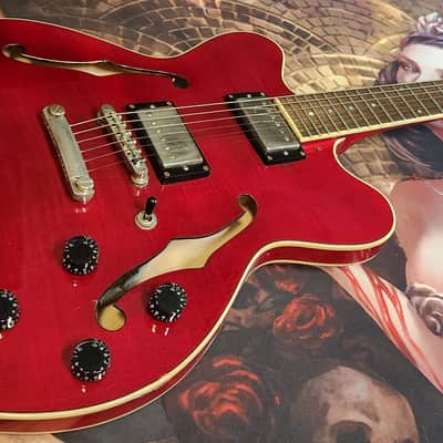 Hofner Contemporary Series Verythin with Rosewood Fretboard 2006 - 2019 - Transparent Red image 2