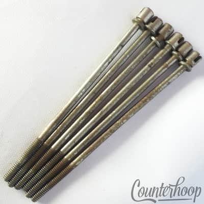 Leedy 6x 5" Slotted T-Rods Tom/Snare Drum Nickel Tension Rounded-Head 20s image 1