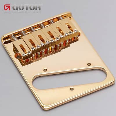 Gotoh GTC202 Telecaster Style Guitar Bridge Tele Steel Saddles w/ screws - GOLD image 1