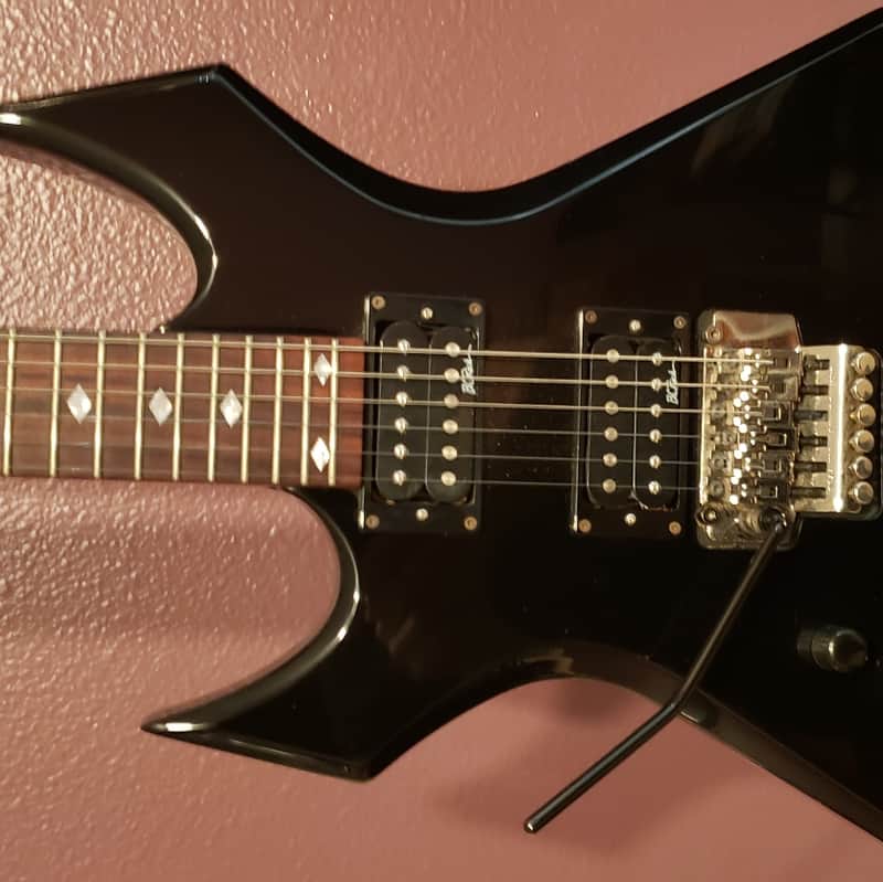 LEFTY BC Rich NJ Warlock Electric Guitar Floyd Rose NJ Series Gloss Black left image 1