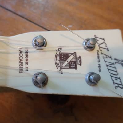 Vintage 1950s Maccaferri Islander Ukulele 4 String Uke Ukulele White Body Red MOP Pearliod image 3
