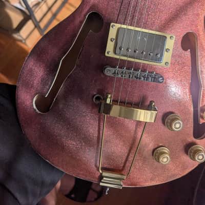 Schott Semi-Hollow LP Electric Guitar Red Chameleon Finish – Unique Build image 9