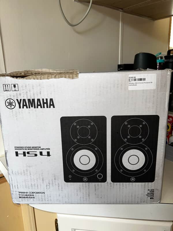 Yamaha HS4 4" Active Studio Monitor (Pair) 2024 - Present - Black image 1