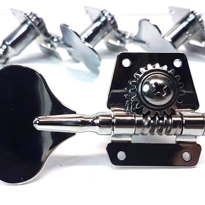 Brio 4 In-Line Open Gear Bass Tuners Right Handed. Chrome image 1