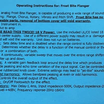 Homebrew Electronics HBE Frost Bite Flanger – Handwired #14/18 by Joel Weaver – Mint w/ Box & PSU – RARE BBD Analog image 4