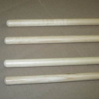 TWO new pairs (no packaging) near A+ Musician's Gear Hickory Drumsticks similar in size & head to Promark Finesse 718: small round tip, Length: 16 1/4" / 412.8mm, Diameter: .551" / 14mm, satin finish (plain, meaning NO graphics / NO paper sleeve) image 13