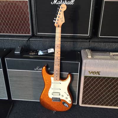 Fender Standard Stratocaster Orange Sparkle Electric Guitar - Super Clean image 2