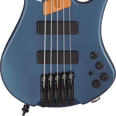 Ibanez EHB1005F Bass Workshop Headless Fretless 5-String Bass Guitar, Richlite Fingerboard, Arctic Ocean Matte image 2
