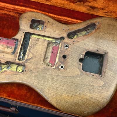 Vintage Fender Jaguar Body & Neck 1963 Stripped Candy Apple Red Pre CBS Clay Dots Brazilian Rosewood image 10
