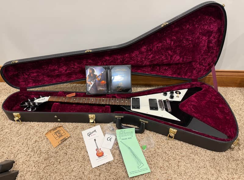2012 Signed & Aged Gibson Custom Shop Kirk Hammett Signature Flying V - Aged Ebony image 1