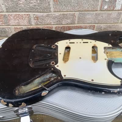 Vintage 1966 Fender Mustang Electric Guitar Body/Neck Husk Project w/ Stone Hardshell Case! image 3