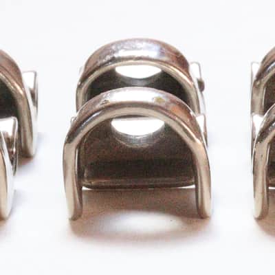 Set of (10) Slingerland Nickel Plated Brass Hoop Clips  / Circa 1940s image 13