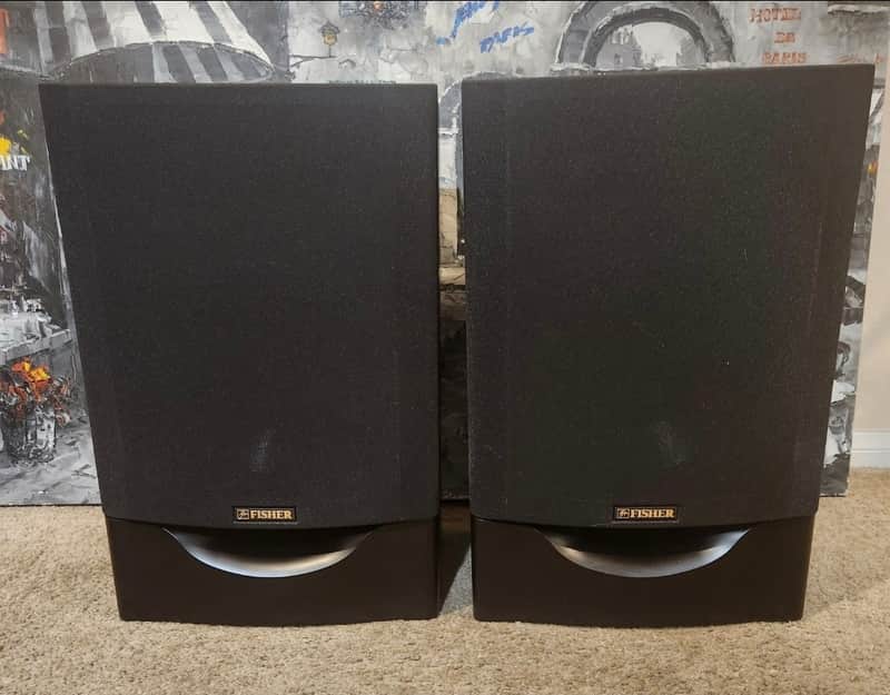 Fisher FISHER STM-993 Bookshelf 3-Way Bookshelf Speakers 1995 - Black image 1