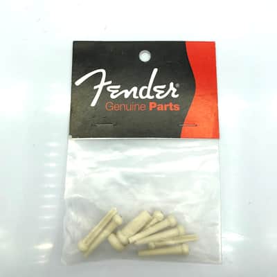 Fender Acoustic Bridge Pins w/Strap Button Ivory/Black image 1