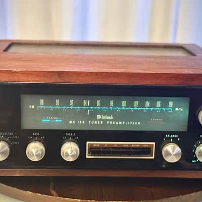 πΆβ¨ McIntosh MX114 FM Stereo Tuner Preamplifier w/ Original Walnut Cabinet β Serviced, Excellent Glass, Tested Working image 4