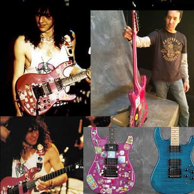 Hurricane JKB-3 Jason Becker "yoyo guitar" faithfull replica 1985 - Pink / magenta image 5