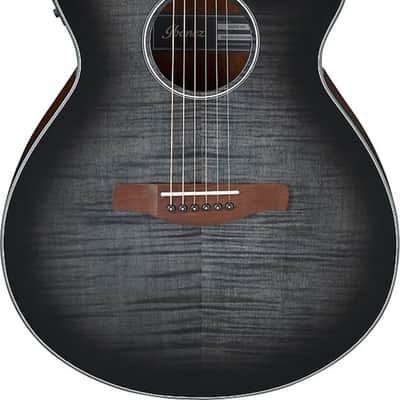 Ibanez AEG70 Grand Concert Acoustic-Electric Guitar, Flame Maple Top, Charcoal Burst image 1