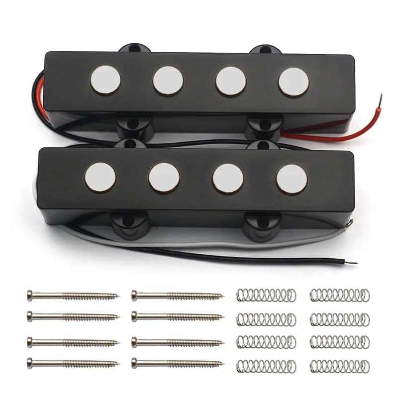 Flat Large Poles 4 String Jazz Bass Style Pickups image 1