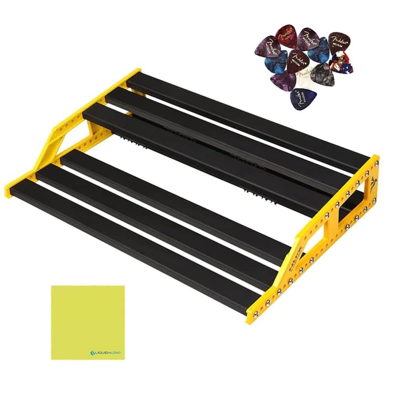 NUX Bumblebee Large Pedalboard (NPB-L) Bundle with 12x Fender Guitar Picks and Liquid Audio Instrument Polishing Cloth image 1