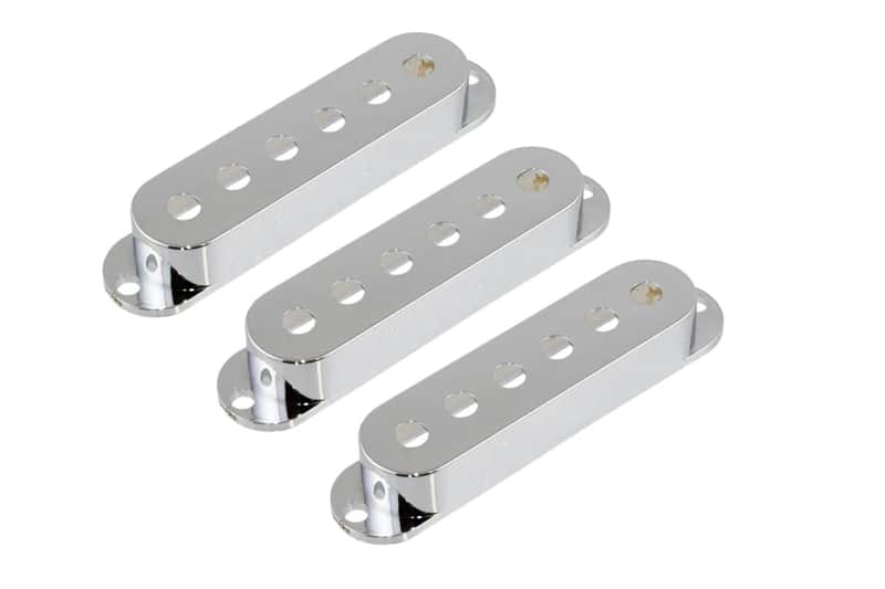 Allparts PC-0406 Set of 3 Plastic Pickup Covers for Stratocaster® - Chrome image 1
