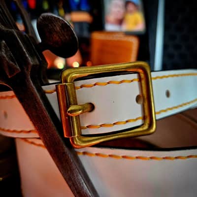 White Wolf - Handmade and hand stitched leather guitar strap [SOLD, MORE MADE TO ORDER] image 3