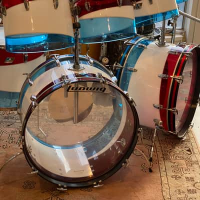 Ludwig Vistalite Octaplus 1976 Pattern D Red, White, and Blue image 5