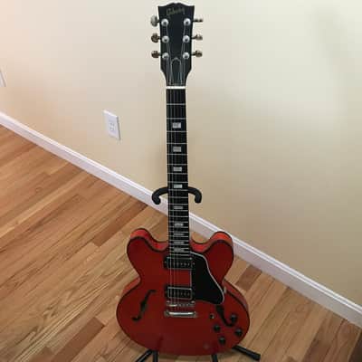 1999 Gibson ES-335 Limited Edition Translucent Red Ebony Fingerboard P-94s OHSC Professionally Repaired Headstock image 3