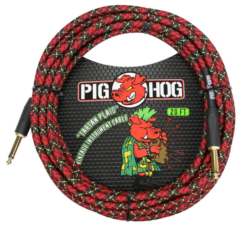 Pig Hog PCH20PL 1/4" TS Straight to Straight Instrument Cable - 20' 2010s - Tartan Plaid image 1