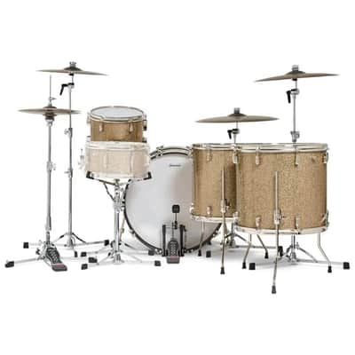 Slingerland Radio King 4pc Drum Set 24/13/16/18 Gold Glass image 3