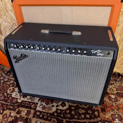 Vintage 1990s Fender Twin Amp Blackface 2x12 Valve Amplifier Combo w/ Footswitch image 6