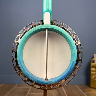 Custom Deering Maple Blossom Caribbean Blue Fade 5-String Banjo image 20