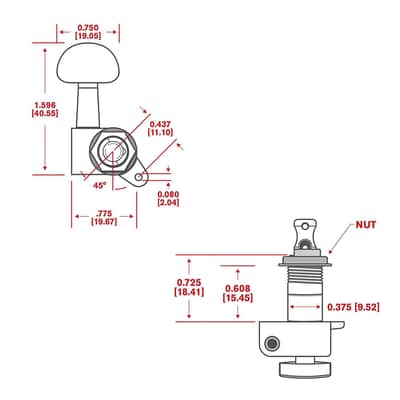 Planet Waves PWAT-6R2 Auto-Trim Tuning Machine - 6 In-Line - Black image 3