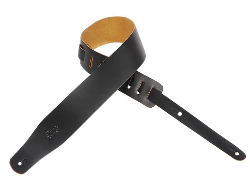 Levy's M26-BLK Leather Guitar Strap 2 1/2" Tapered - Black image 1