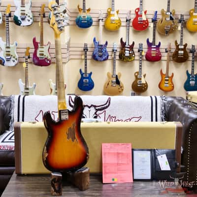 Fender Custom Shop Limited Edition 1958 P-Jazz Bass Precision Bass Body with Jazz Bass Neck Heavy Relic 3 Tone Sunburst 8.50 lbs image 10