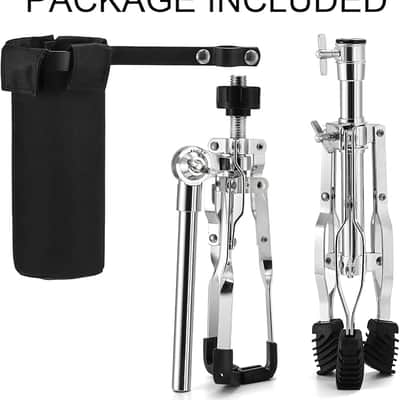 Snare Drum Stand with Drum Sticks Holder, Double Braced Tripod Snare Stand Fit for 10 to 14 Inch Snare Drum, Drum Pad, Adjustable Height 14.5 to 23 Inches for Drum Beginners, Lightweight image 2