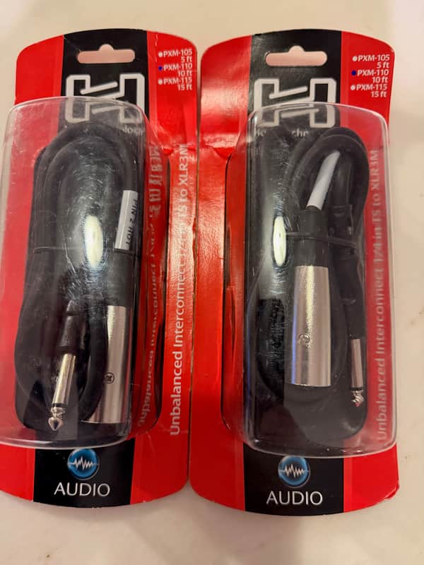 2 Hosa 1/4 inch TS Male to XLR Male Unbalanced Interconnect Cable - 10 foot image 1