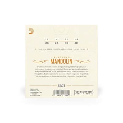 D'Addario 11-40 Medium Monel Mandolin Strings - EJM74 image 4