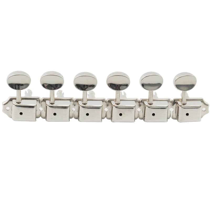 Brio Vintage Style 6-in-Line Guitar Tuners – Split Shaft Machine Heads for Strat & Tele Style Guitars - Chrome image 1