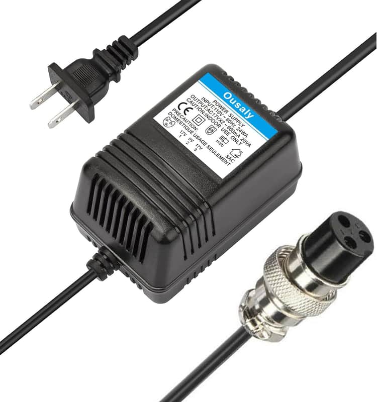 AC17VX2 600mA for Mixing Console Mixer Power Supply AC Adapter 3-Pin Connector Plug for Yamaha MG16/MG166CX/MG166C/F4/F7/6FX/MG82X,Connector Pedalboard Power Supply 17V 600mA,110V-120V Input US Plug image 1