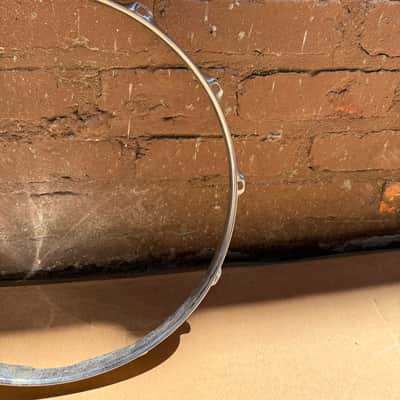 Unbranded 14.5" 12-Lug Triple-Flanged Drum Hoop Rim Chrome Steel - Used image 3