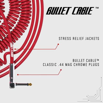 Bullet Cable 10/20 Red Straight Coil Cable (30ft) image 2