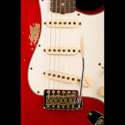 Used Fender Custom Shop 1963 Stratocaster Heavy Relic Crimson Burst - Truetone Color Set with OHSC image 7