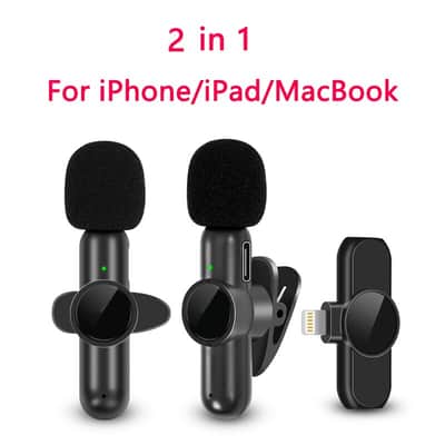 2.4G Wireless Lavalier Microphone Noise Cancelling Audio Video Recording for iPhone/iPad/Android/Xiaomi/Samsung Live Game Mic image 1