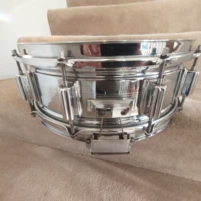 Rogers Vintage 7 line Dynasonic chrome over brass snare drum 1963/64 Cleveland SN 5244! image 4