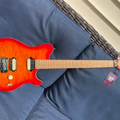 Sterling by Ernie Ball Music Man Axis AX50 Lava Burst Quilted Maple Top Electric Guitar Roasted Maple Neck Fingerboard AX50QM Whammy Tremolo Bar image 14