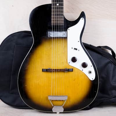 Airline 7206 Sunburst 1963 Harmony H-45 Stratotone Vintage Made in USA w/ Bag image 1