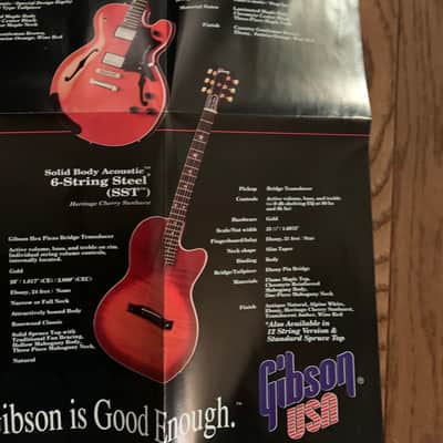 Gibson Acoustic Guitar Brochure Bret Michaels Poster 1993 SST Country Gentleman Tennessean Studio Classical Electric image 4