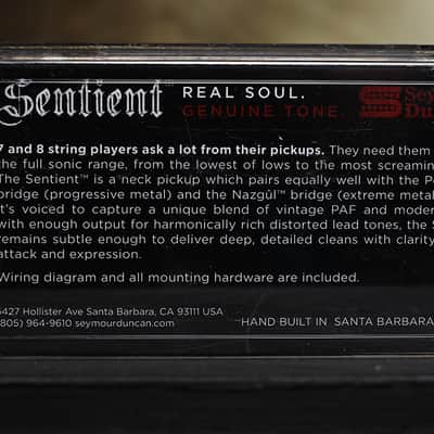 Seymour Duncan Sentient 7 String Neck Humbucker Passive Mount Uncovered BLACK image 2